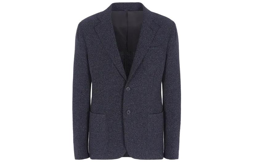 Emporio Armani Solid Color Slim Fit Single-Breasted Jacket - Blue 8WGGG02BT-04KA1-FBW6