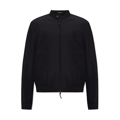 Emporio Armani Solid Color Slim Fit Zip Jacket Black E31R20-F1241-999