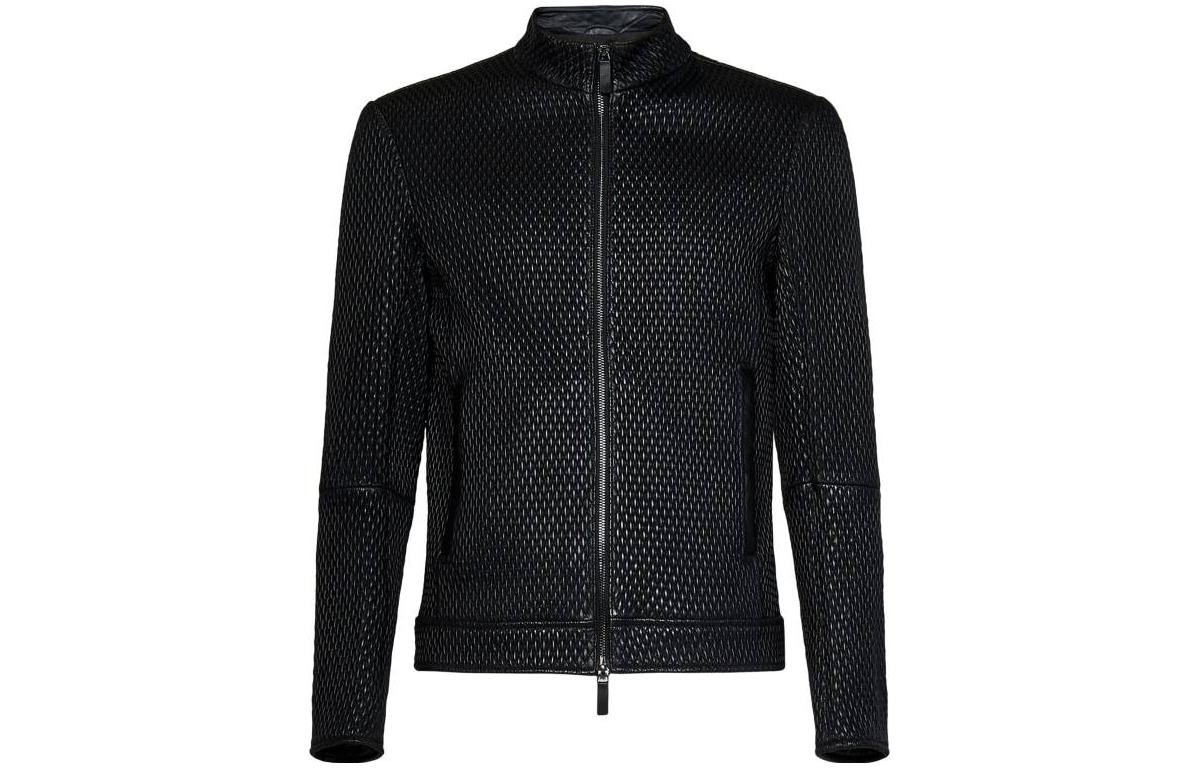 Emporio Armani Solid Color Zip-Up Long-Sleeve Jacket H41R8-1E1P8-1999