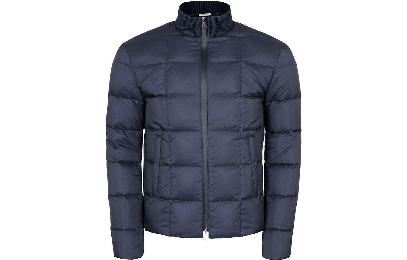 Emporio Armani Solid Color Zip-Up Puffer Jacket - Blue ZCR02W-ZCW13-922
