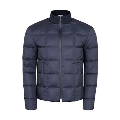Emporio Armani Solid Color Zip-Up Puffer Jacket - Blue ZCR02W-ZCW13-922