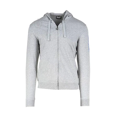Emporio Armani Solid Color Zip Hoodie Jacket - Gray 6XPM65-PJ05Z-3905