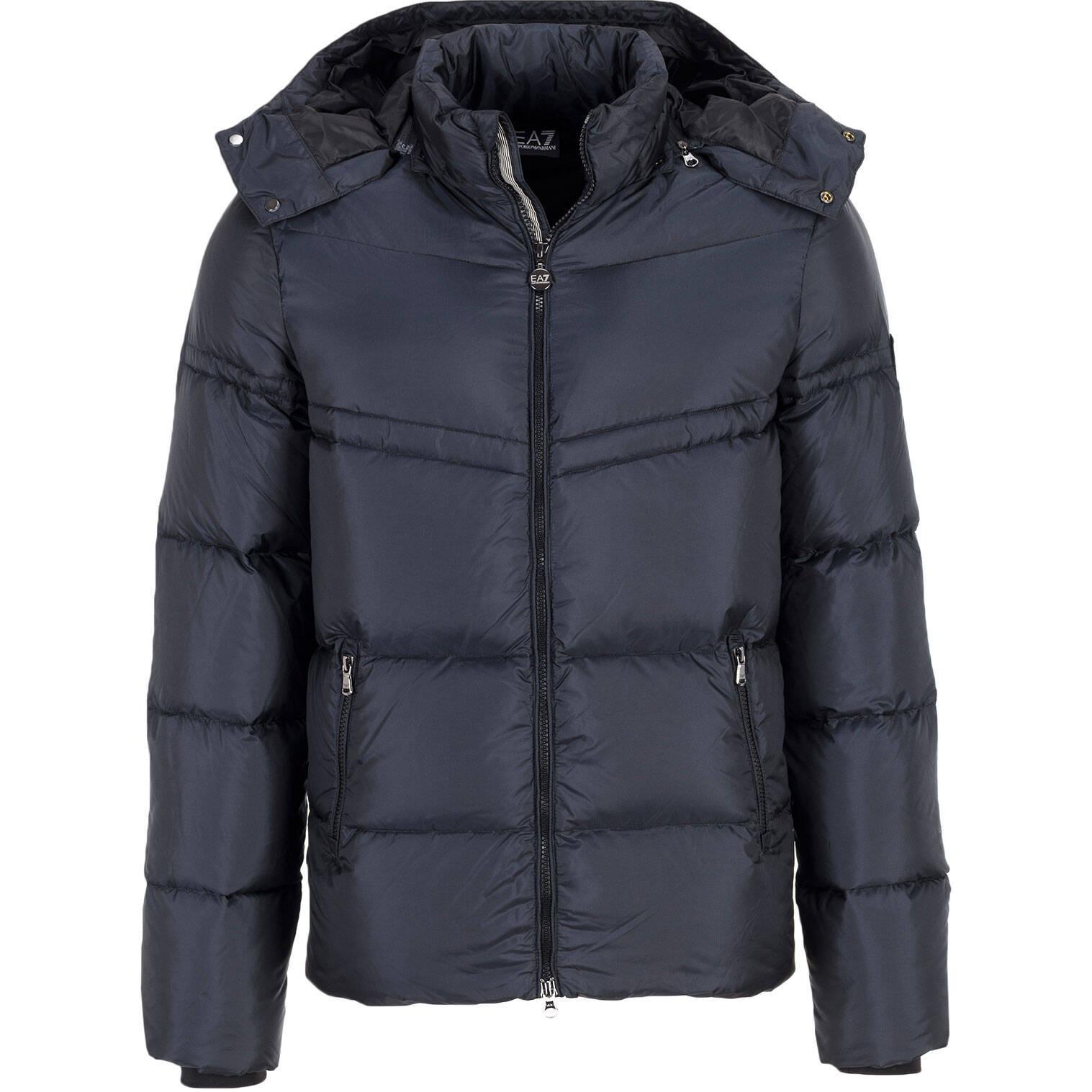 Emporio Armani Solid Color Zip Hoodie Jacket - Navy Blue 271271-5A386-02836