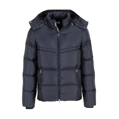 Emporio Armani Solid Color Zip Hoodie Jacket - Navy Blue 271271-5A386-02836