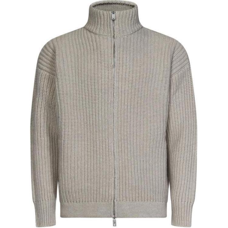 Emporio Armani Solid High-Neck Zip-Up Jacket Light Beige 6R1BZ1-1M6PZ-0112