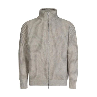 Emporio Armani Solid High-Neck Zip-Up Jacket Light Beige 6R1BZ1-1M6PZ-0112