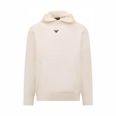 Emporio Armani Solid Hoodie with Eagle Logo in Vanilla Color 6R1MX7-1MNBZ-F1F4