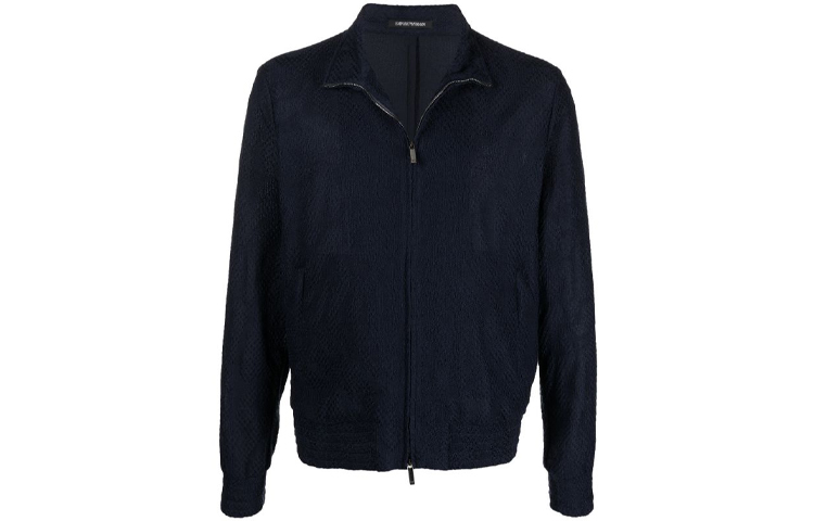 Emporio Armani Solid Knit Harrington Jacket - Blue A1R290-A1D0-2922