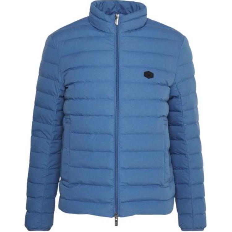 Emporio Armani Solid Logo Patch Zip Jacket in Blue 8N1BQ2-1NLRZ-0771