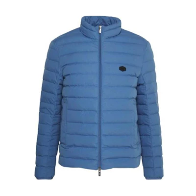 Emporio Armani Solid Logo Patch Zip Jacket in Blue 8N1BQ2-1NLRZ-0771