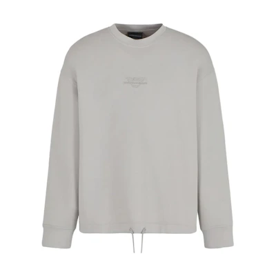 Emporio Armani Solid Logo Print Crewneck Sweatshirt Grey Men’s 3D1M62-1JHSZ1-0646