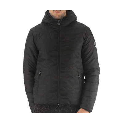 Emporio Armani Solid Logo Print Hooded Zip Jacket - Black 6XPB56-PN47Z-1200