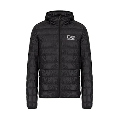 Emporio Armani Solid Logo Print Quilted Hoodie Jacket 271473-4A385-00033