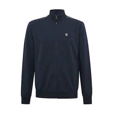Emporio Armani Solid Navy Blue Casual Stand Collar Jacket 3HPM81-PJP7Z-1554