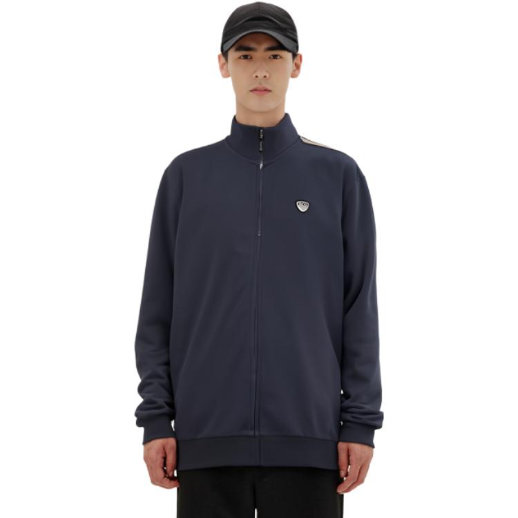 Shop Emporio Armani 深藍色休閒立領外套 3HPM81-PJP7Z-1554