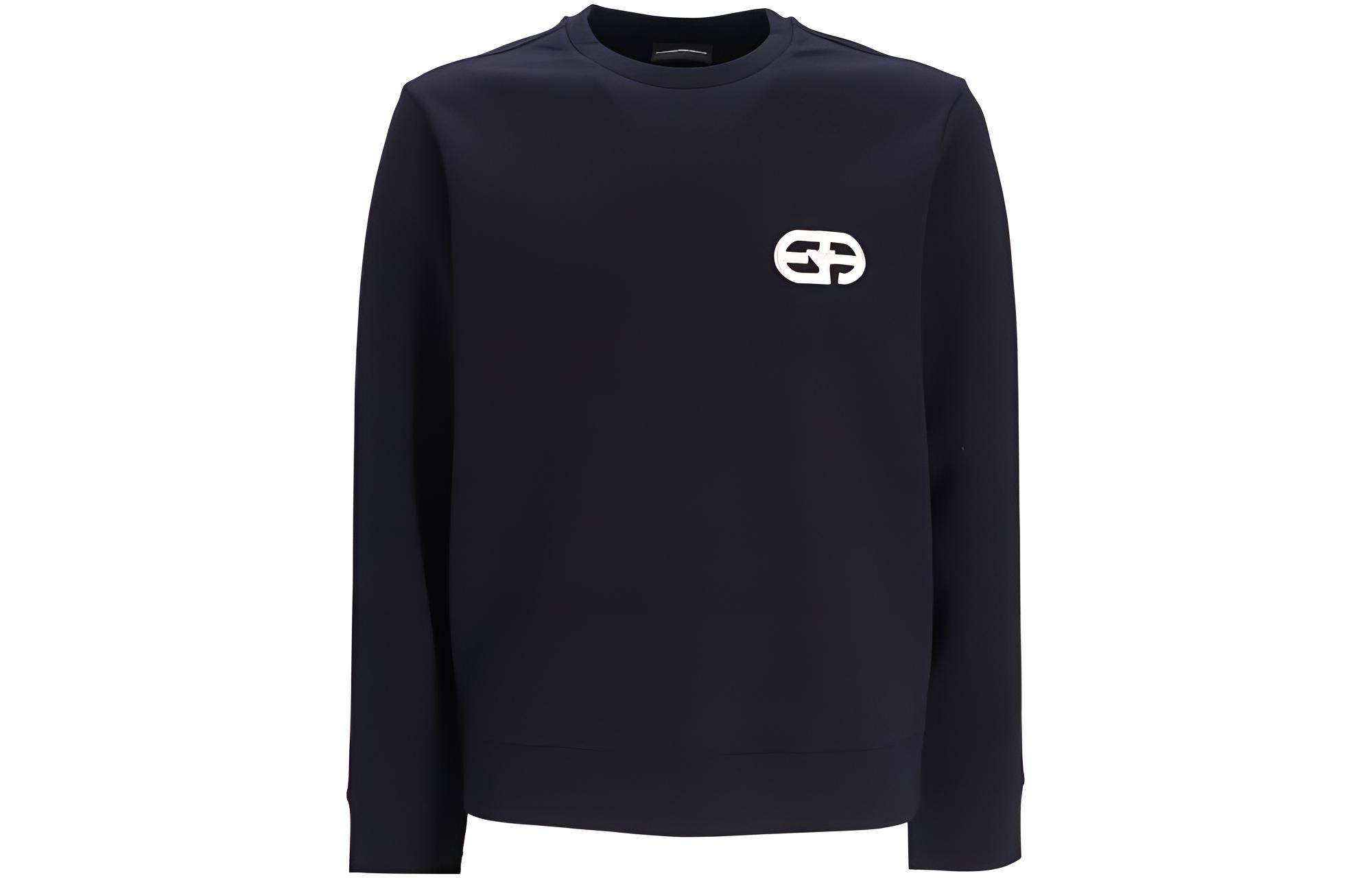 Emporio Armani Solid Navy Blue Crewneck Pullover Sweatshirt 1JHSZ8-N1ML7-0920