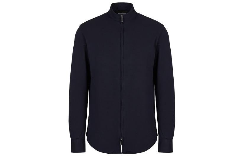 Emporio Armani Solid Navy Full-Zip Stand Collar Jacket D41SM9-D1472-1922