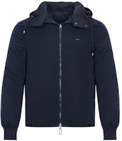 EMPORIO ARMANI Solid Navy Hooded Drawstring Down Jacket 6Z1BQ8-1NGAZ-0920 EMPORIO ARMANI Solid Navy Hooded Drawstring Down Jacket 6Z1BQ8-1NGAZ-0920