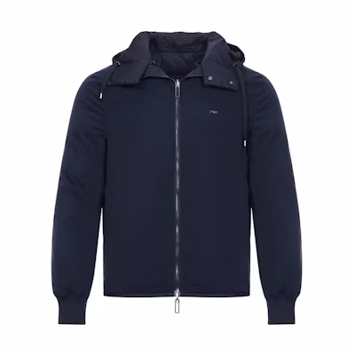 EMPORIO ARMANI Solid Navy Hooded Drawstring Down Jacket 6Z1BQ8-1NGAZ-0920