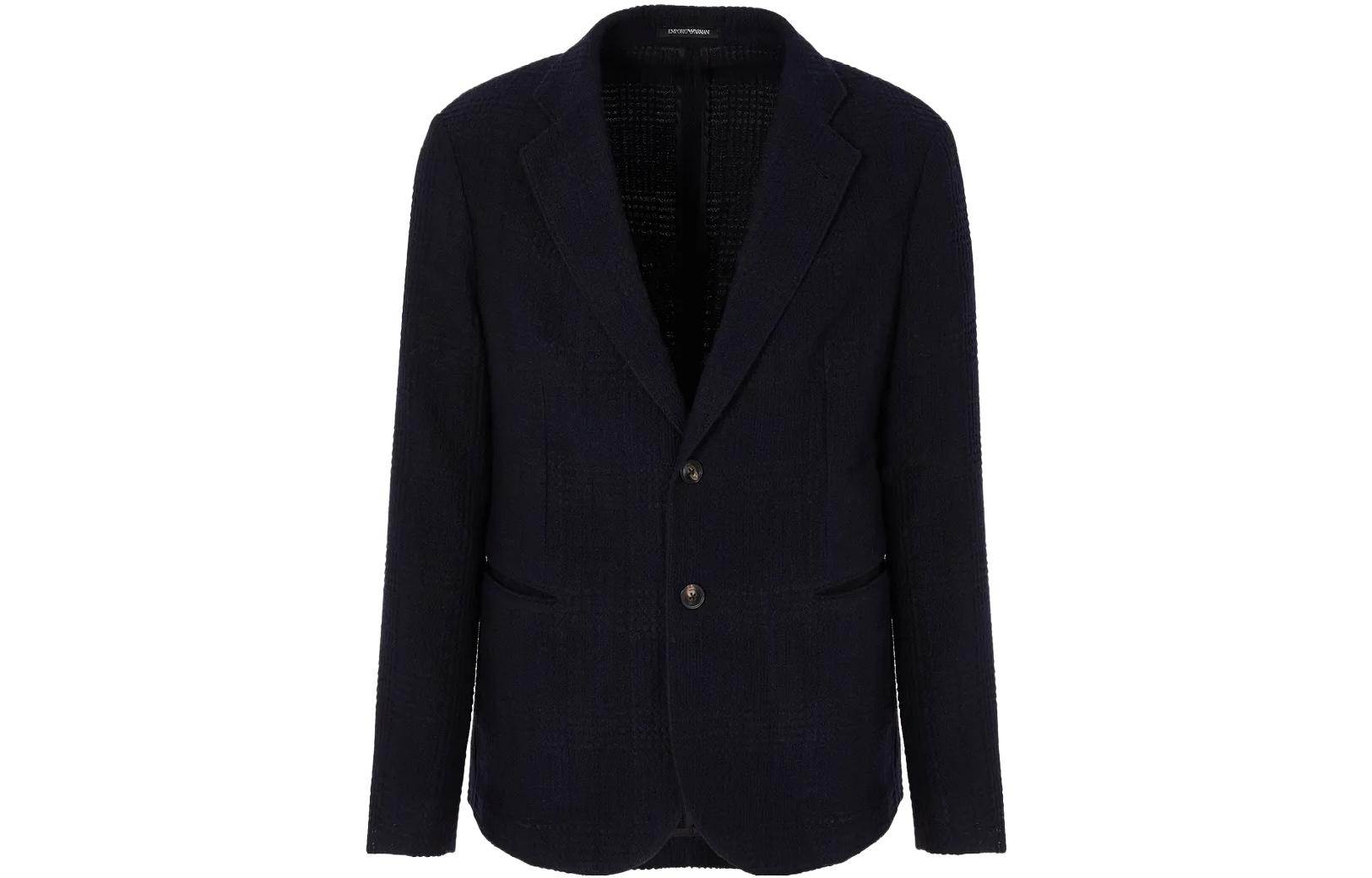 Emporio Armani Solid Navy Single-Breasted Blazer Jacket H41G37-E1420-1920