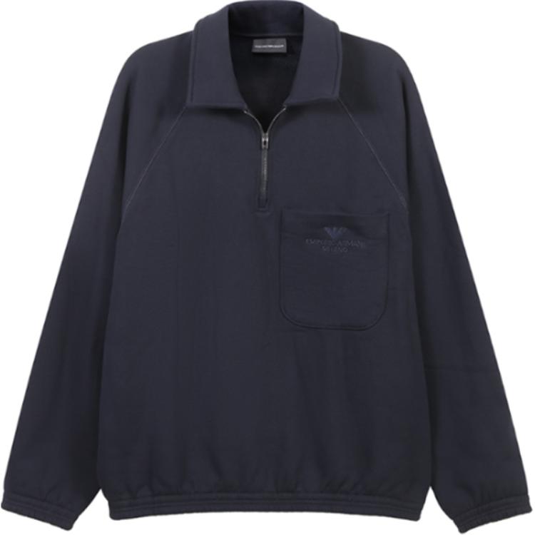 Emporio Armani Solid Pullover Long Sleeve Sweatshirt - Dark Blue 3D1MDT-1JWPZ-0920 圖 2