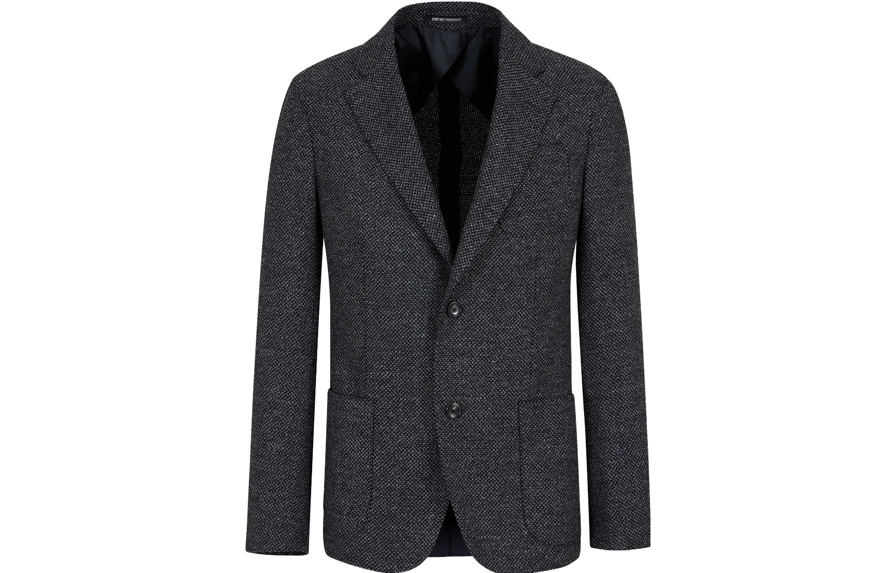 Emporio Armani Solid Single-Breasted Button Jacket - Grey H41GC7E18031632