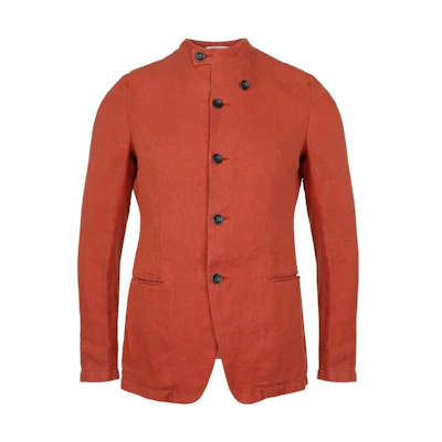 Emporio Armani Solid Single-Breasted Long-Sleeve Orange Jacket RCG050-RCS34-250