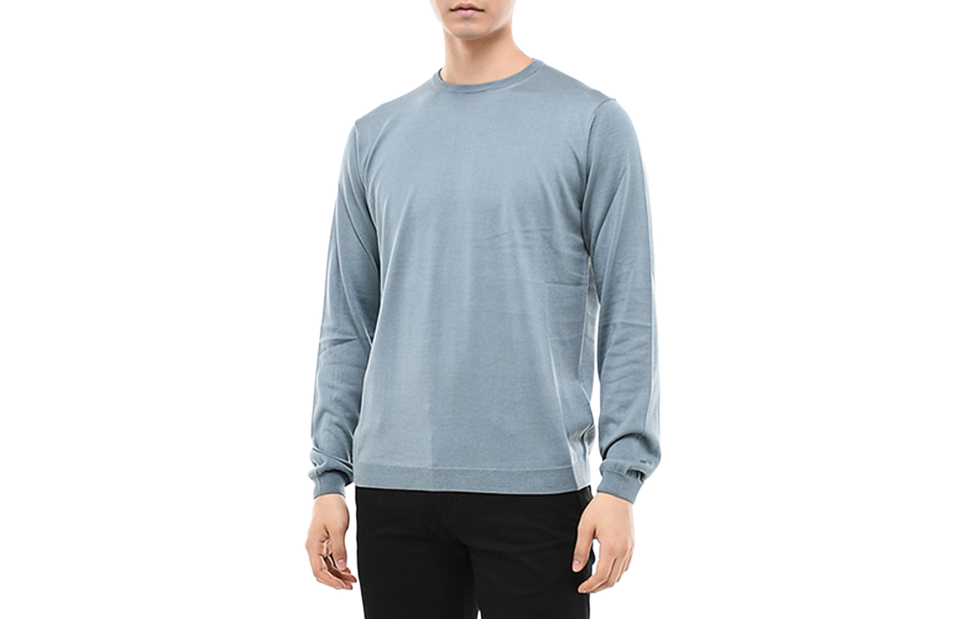 Emporio Armani Solid Slim-Fit Crewneck Sweatshirt Blue 3HSM37-SM63Z-U960