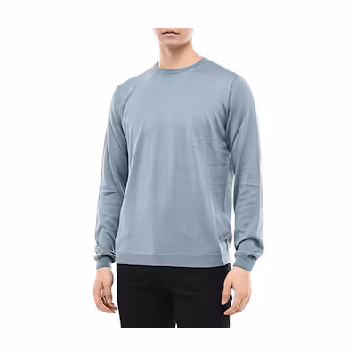 Emporio Armani Solid Slim-Fit Crewneck Sweatshirt Blue 3HSM37-SM63Z-U960
