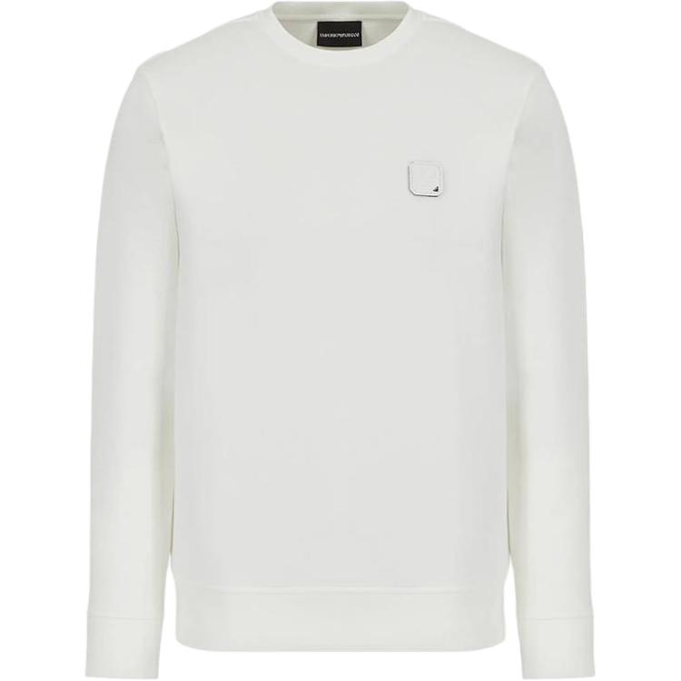 Emporio Armani Solid White Crewneck Pullover Sweatshirt 6K1MH3-1JHSZ1-0101