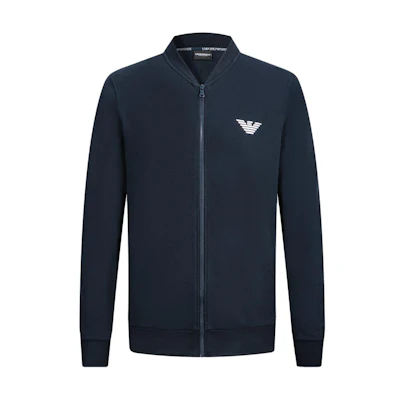 Emporio Armani Solid Zip-Up Long Sleeve Jacket - Navy Blue FW24 112107-4F571-00135