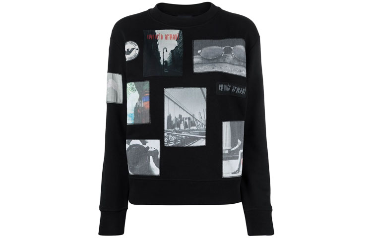 Emporio Armani SS21 Black Crewneck Sweatshirt with Patch Details 8N2M9F2-J60Z-0999 圖 2