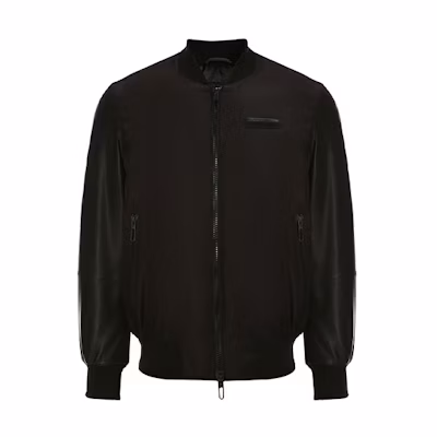 Emporio Armani SS21 Black Loose Fit Zip-Up Jacket EA04219-M0414