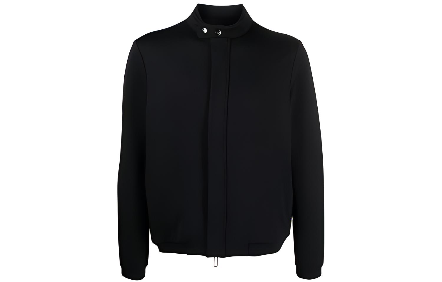 Emporio Armani SS21 Black Twill Zip-Up Bomber Jacket 3K1BU21-JTFZ-0920