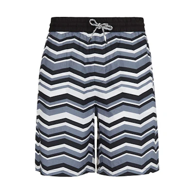 Emporio Armani SS21 Blue Cotton Shorts with Logo Print. 3K1PAI-1NVOZ-F606