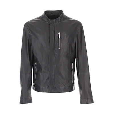 Emporio Armani SS21 Casual Leather Jacket Black 51B08P-51P08-999
