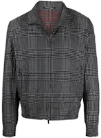Emporio Armani SS21 Checkered Print Zip Bomber Jacket Black A1R290-A1308-011 Emporio Armani SS21 Checkered Print Zip Bomber Jacket Black A1R290-A1308-011