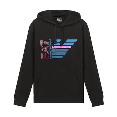 Emporio Armani SS21 EA7 Colorful Eagle Logo Hoodie Black () 3KPM41-PJ05Z-1200