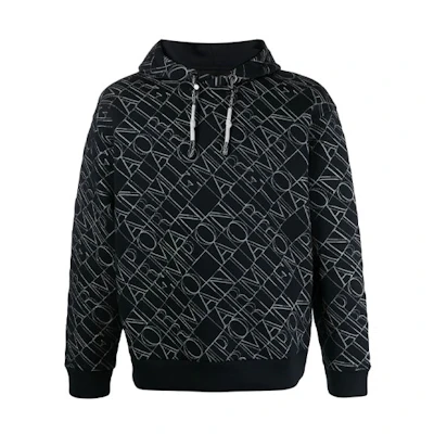 Emporio Armani SS21 Embossed Logo Print Hoodie Black () 3K1ME41-JVSZ-0920