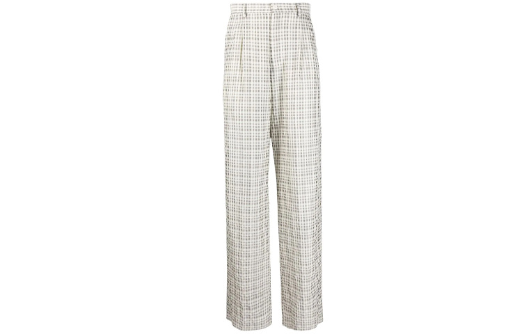 Order Emporio Armani SS21 綠色格紋直筒休閒長褲 A1P350-A116-2103