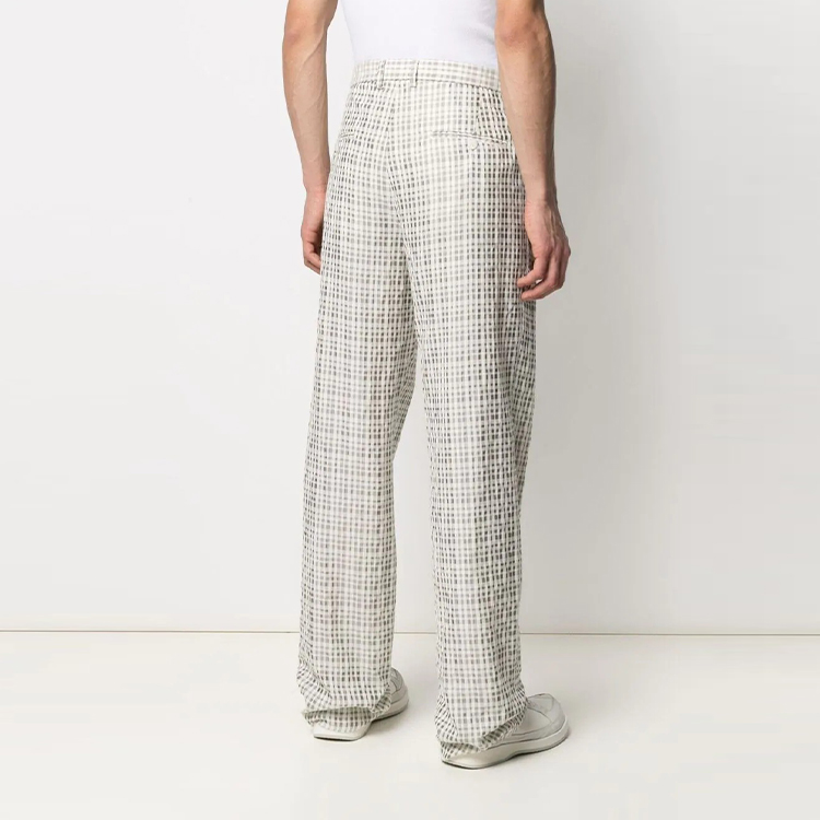 Purchase Emporio Armani SS21 綠色格紋直筒休閒長褲 A1P350-A116-2103