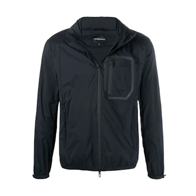 Emporio Armani SS21 Lightweight Solid Hooded Jacket Blue 3K1BM7-1NYIZ-0920