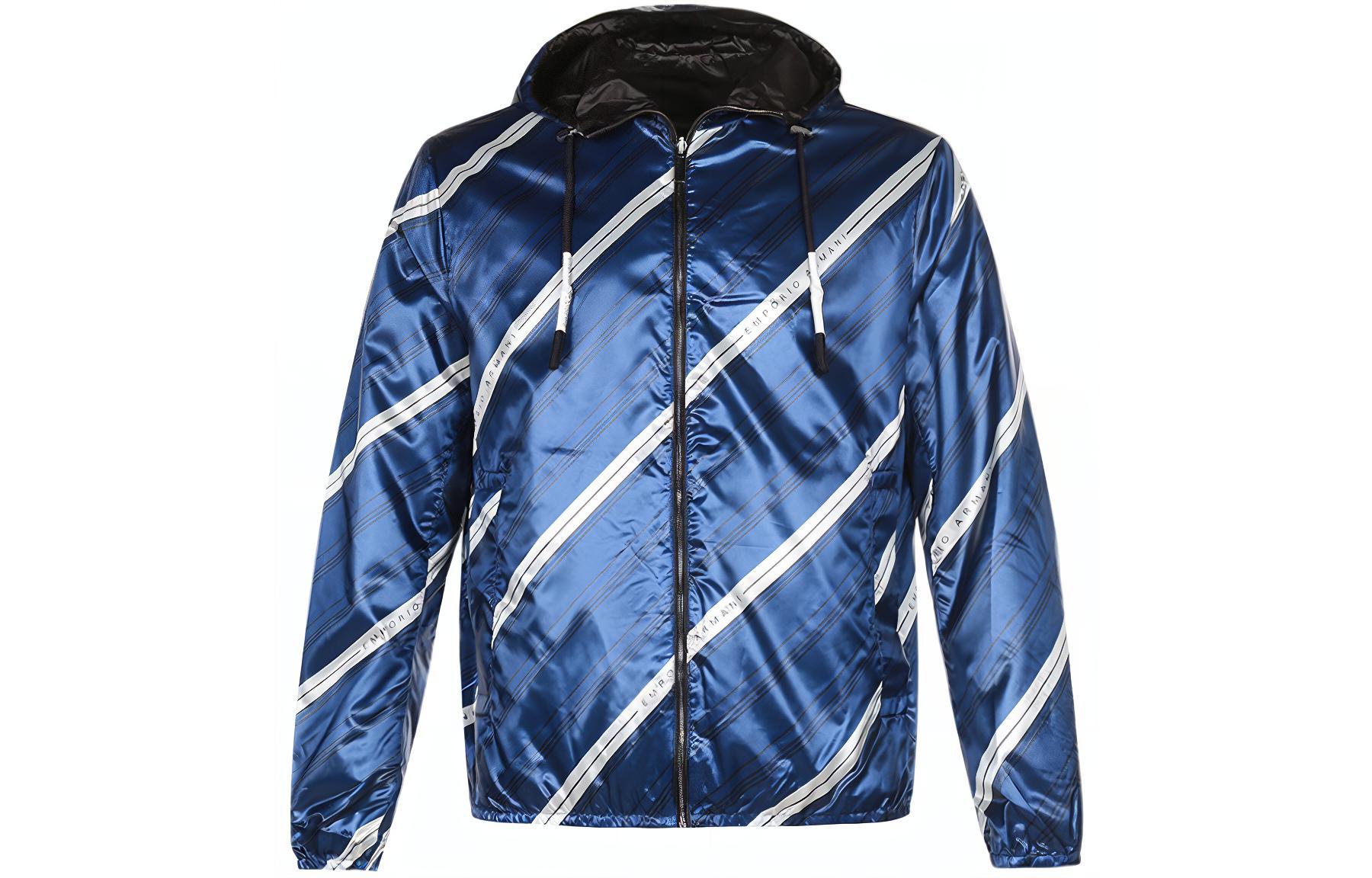 Emporio Armani SS21 Lightweight Twill Reversible Logo Jacket Men’s Blue 3K1BS3-1NZMZ-F989