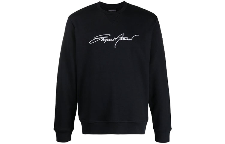 Emporio Armani SS21 Logo Embroidered Black Crewneck Sweater 3K1MD4-1JTNZ-0920 圖 2