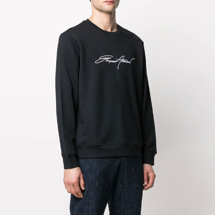 Emporio Armani SS21 Logo Embroidered Black Crewneck Sweater 3K1MD4-1JTNZ-0920 圖 4