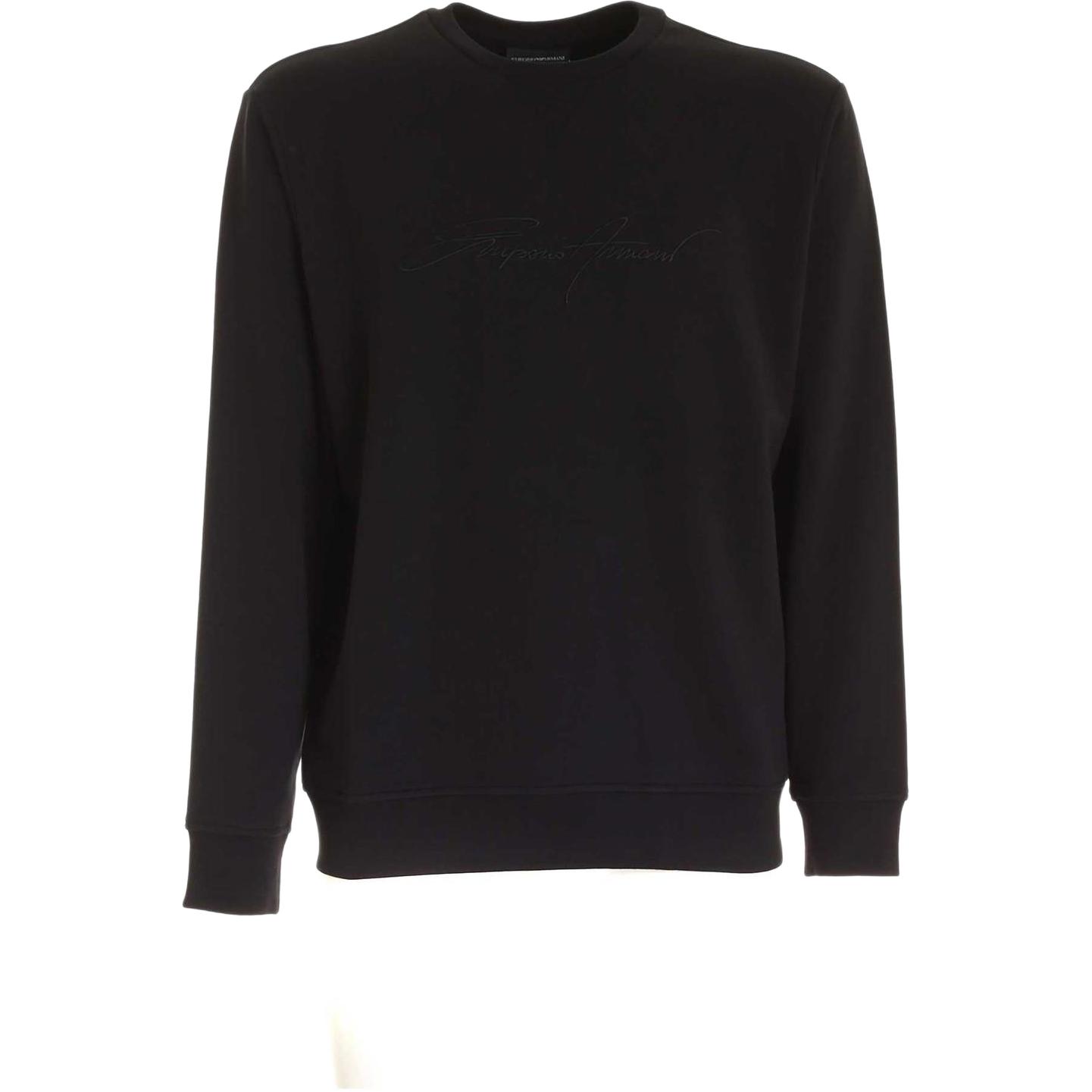 Emporio Armani SS21 Logo Graphic Oversized Crewneck Sweatshirt Black 3K1MD4-1JTNZ-0999