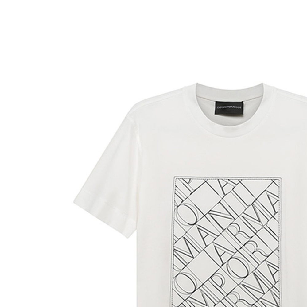 Details for EMPORIO ARMANI SS21 Logo印花純棉圓領短袖男士白色T恤 3K1TM1-1JDXZ-0101