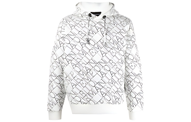 Emporio Armani SS21 Logo Print Hoodie White - 3K1ME41-JVSZ-0101