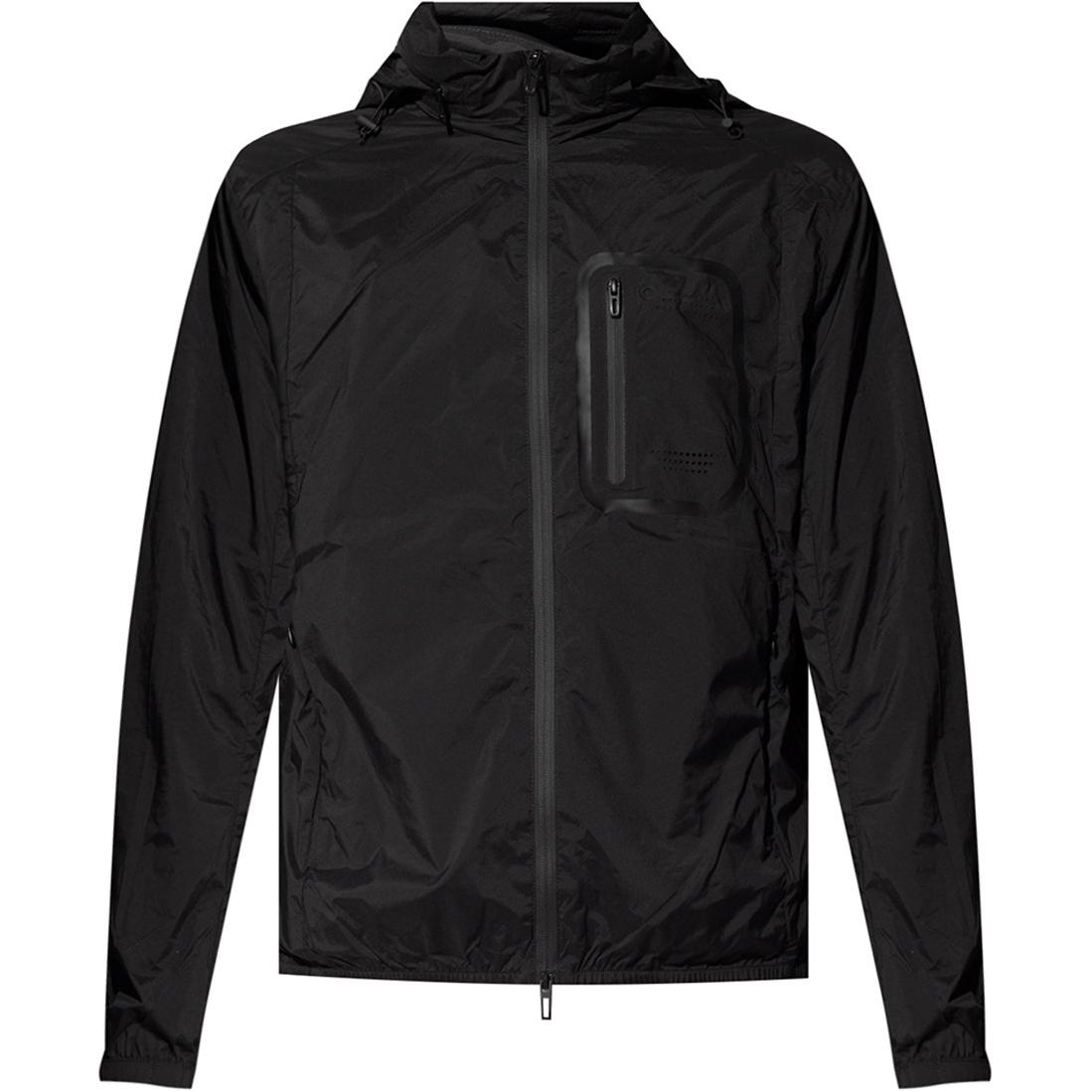 Emporio Armani SS21 Logo Print Loose Fit Stand Collar Jacket Black 3K1BM7-1NYIZ-0999