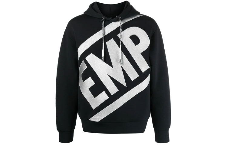 Emporio Armani SS21 Metallic Logo Print Hoodie Black () 3K1MD21-JDSZ-0920